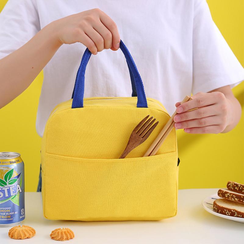 Cute Little Yellow Duck Lunch Bag Cartoon Fashion Canvas - 图2