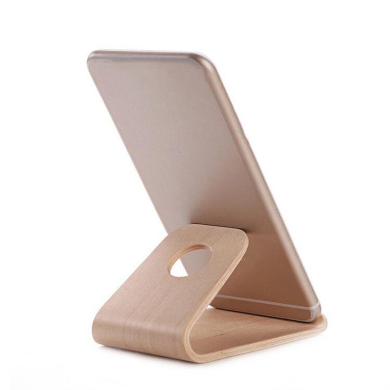 Solid Wood Phone Holder Universal Mobile Desktop Stand Multi - 图1