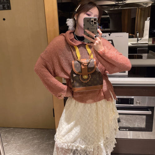 小众高级感时尚覆古老花双肩包包2026新款炼条女旅行手提节日礼品 - 图2