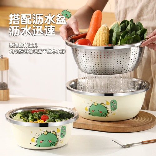 OAQWGE洗奶瓶专用盆304食品级沥水篮宝宝辅食烫清洗不锈钢洗菜盆 - 图0