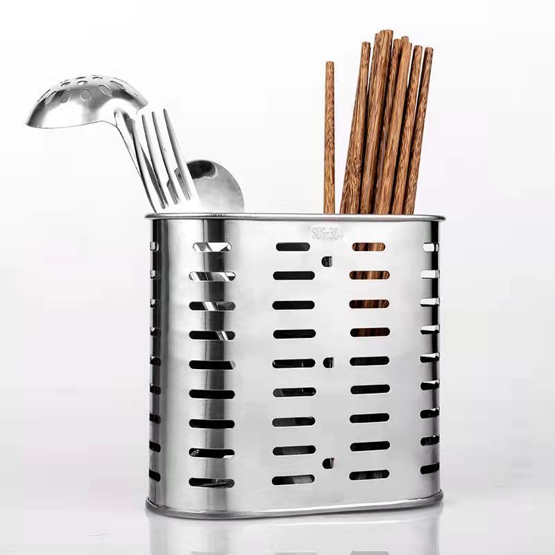 Anmai chopstick tube stainless steel double grid chopstick storage rack kitchen drain antibacterial multifunctional chopstick cage tableware rack