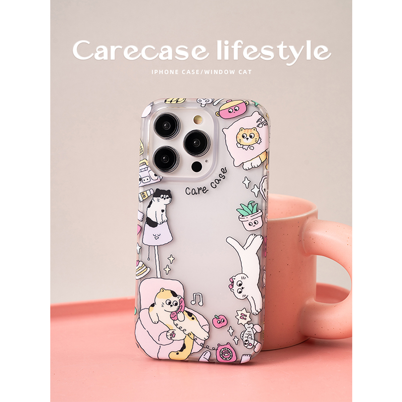 CARECASE可爱动物手机壳系列适用于苹果15 14 13 12 Pro Max华为Mate 60 Pro+原创设计双层印花创意卡通-图3