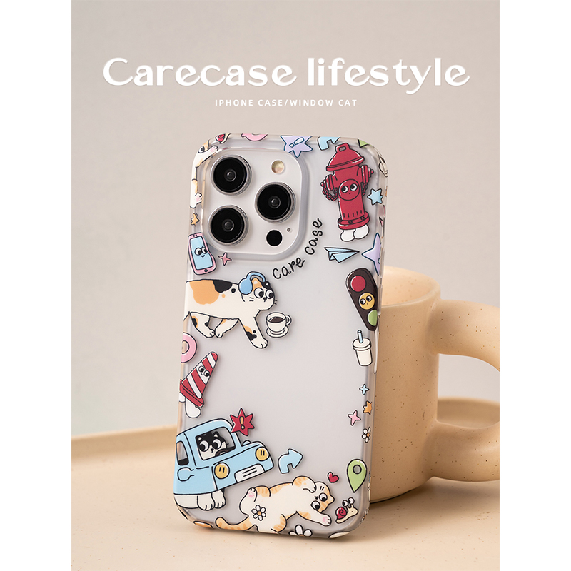 CARECASE可爱动物手机壳系列适用于苹果15 14 13 12 Pro Max华为Mate 60 Pro+原创设计双层印花创意卡通-图0