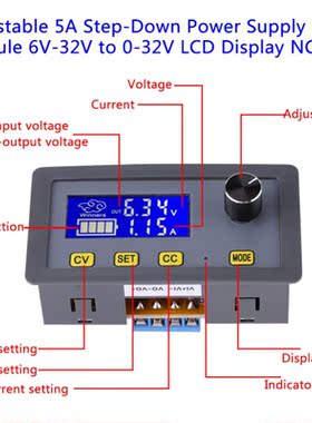 DC-DC Step-Down Converter LCD Display Buck Module DC 6V-32V/