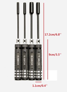 4pcs Steel 4.0/5.5/7.0/8.0mm Hex Tools NUT Key Socket Wrench