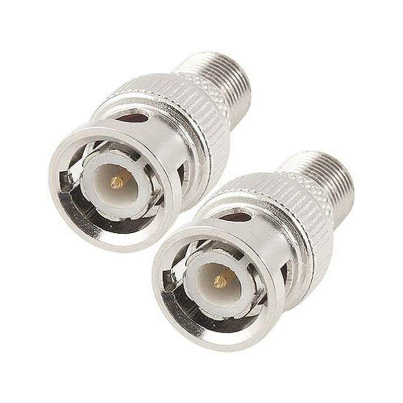 10x 2 Pcs BNC Male Plug to F Type Female Jack TV Adapter RF - 图0