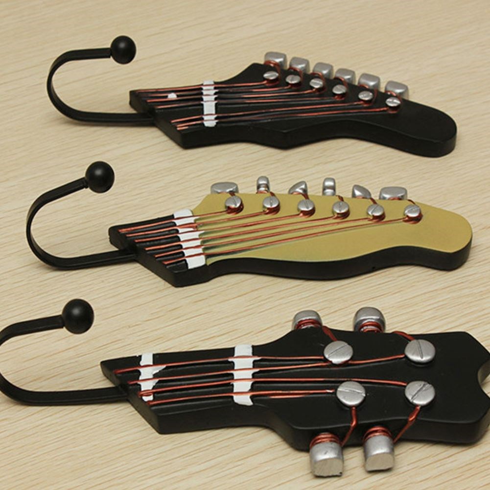 3Pcs Resin Guitar Wall Hook Novelty Wall Hanger Holder Home - 图0