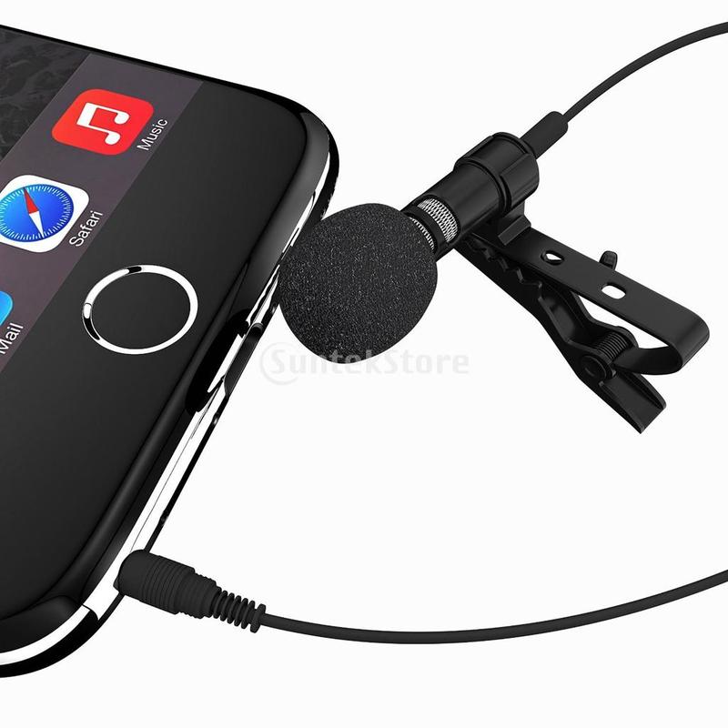 3.5mm Clip on Mini Lapel Lavalier Microphone for iPhone Comp-图1