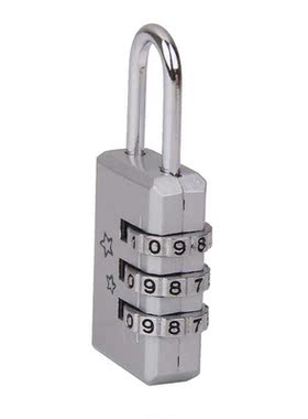 3 combination security luggage padlock silver code