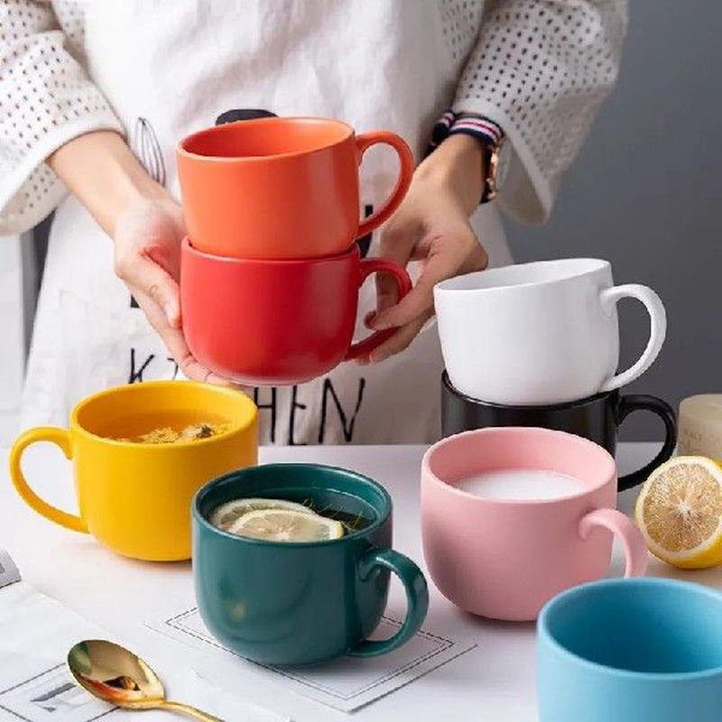 Nordic Style Large-capacity Ceramic Breakfast Mug Creative M - 图1