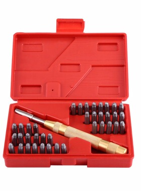 38pc Letter Number Stamping Punch Stamp Tools Kit for Plasti