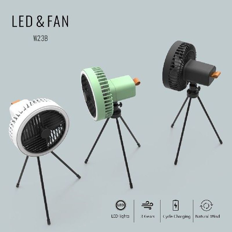 Multifunctional Mini Fan Rechargeable Portable with LED - 图1