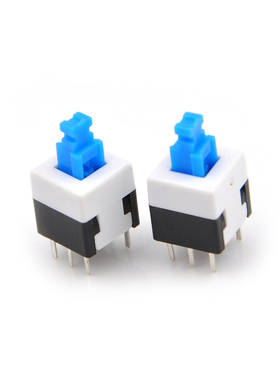 10pcsSquare 8x8x13mm 6 Pin Mini Push Button Self-locking Sw