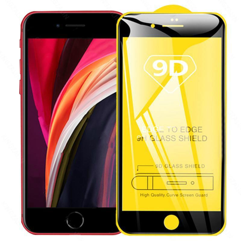 2PCS 9D Tempered Glass on For iPhone SE 2020 X XR XS Max 12 - 图0