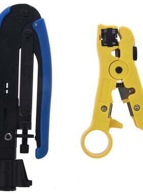 2x RG6 RG59 RG11 Coax Coaxial Cable Crimper + Stripper Compr