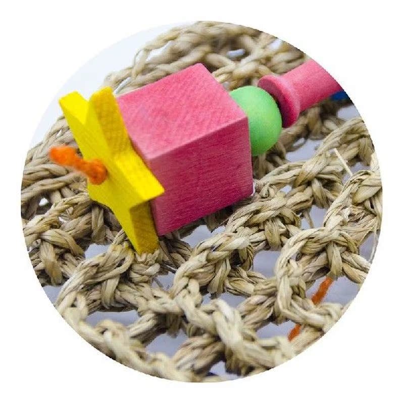 Straw Braid Rope Net Hammock Ladder Bird Foraging Wall Toy - 图3