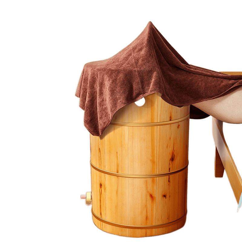 加热熏蒸泡脚木桶蒸脚桶木质家用汗蒸足浴桶恒温过小腿过膝高深桶,淘宝优惠券,粉丝福利购,淘宝优惠卷