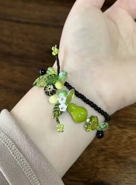 青梨与春芽！绿色串珠自