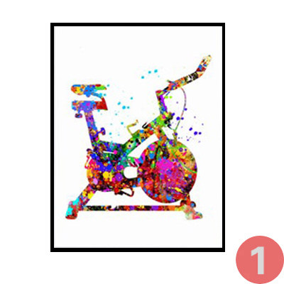 Sports center gym painted spinning bicycle background wall hanging painting abstract decorative painting club painted mural