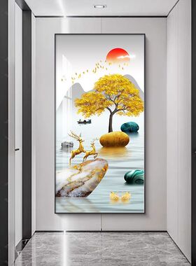 墙壁挂画新中式玄幻走廊过道壁画