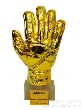 厂家直供树脂足球奖杯足球守门员金手套奖杯摆件球迷周边工艺品