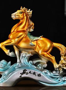 马到成功马摆件古铜树脂工艺品客厅玄关酒柜家居饰品店铺开业礼品