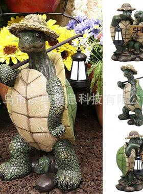 热销远行的提灯乌龟树脂摆件户外庭院花园园林动物装饰工艺品