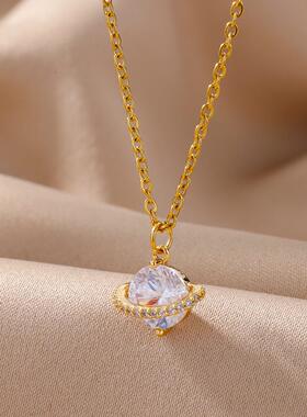 Evil Eye Sun Necklace for Women Gold Color Chains Stainless