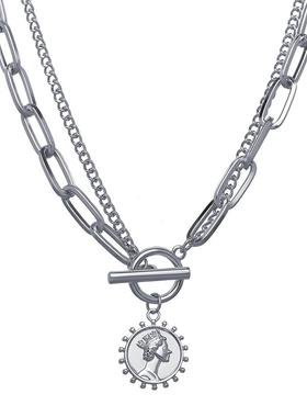 Chain Necklace human head pendant collarbone neck chain项炼
