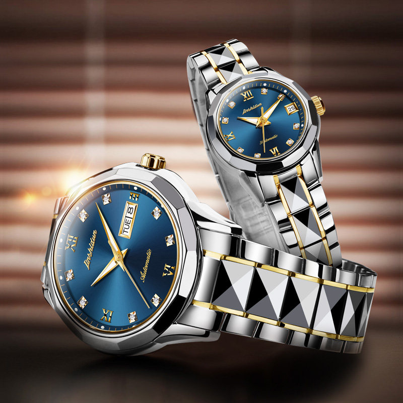 瑞士认证正品牌1314情侣一对机械表 金仕盾德旺鑫国产腕表