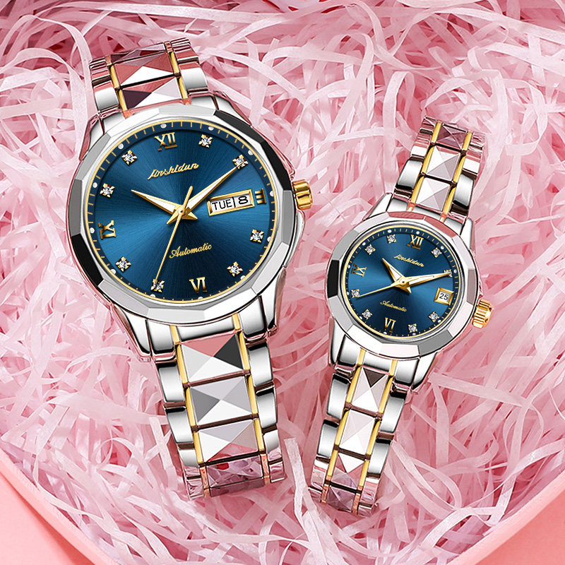 瑞士认证正品牌1314情侣一对机械表 金仕盾德旺鑫国产腕表