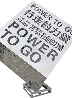 不锈钢立方体魔方雕塑浪花水景摆件正方体发光城市景观定制