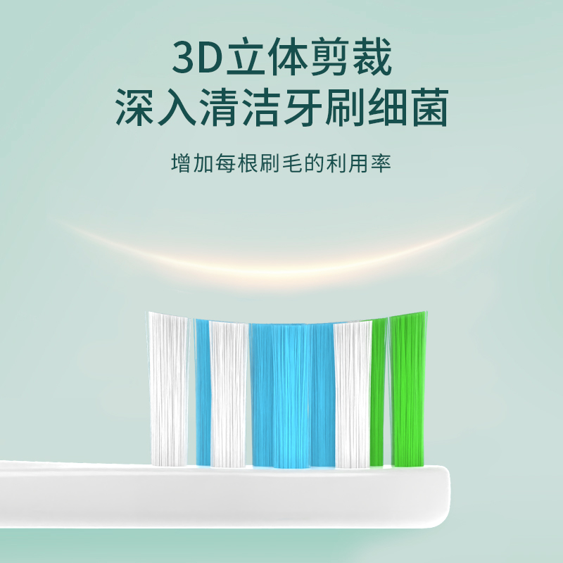 适用舒客舒克E1声波电动牙刷头软毛替换刷头G33/T3小浪花清洁护龈-图2