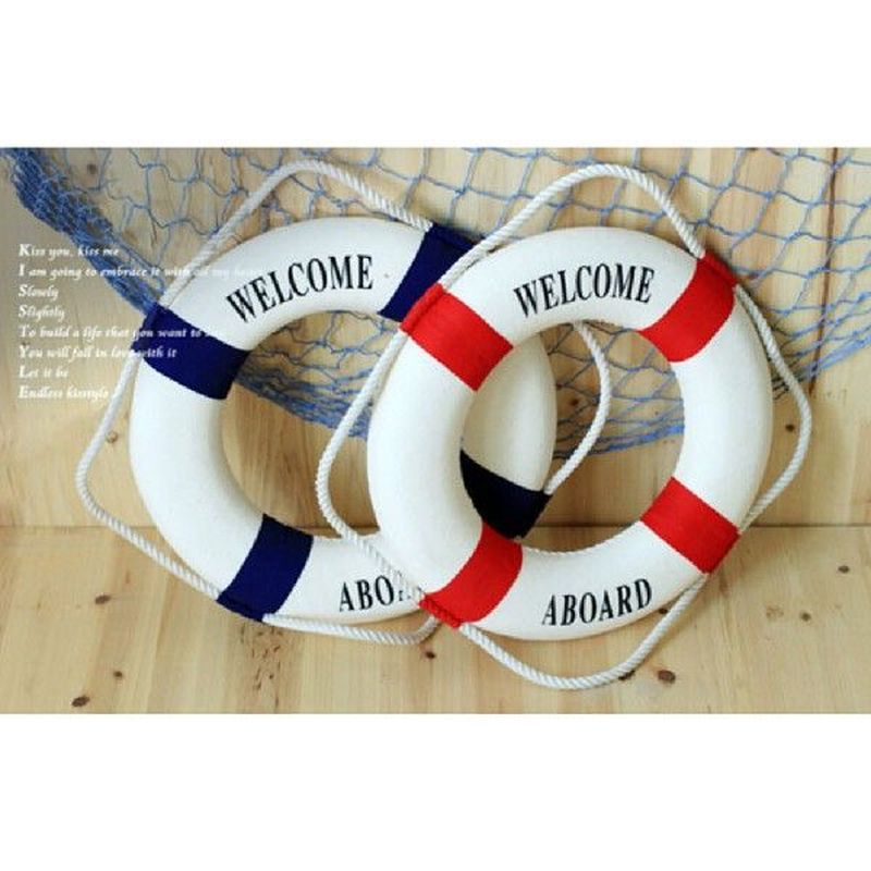 Welcome Aboard Nautical Life Lifebuoy Ring Boat Wall - 图0