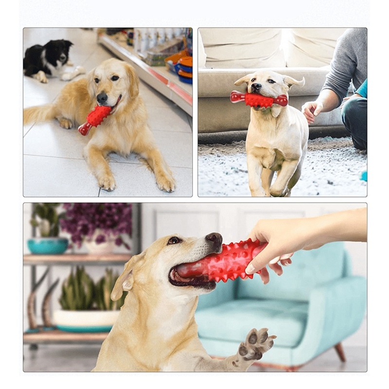 Dog Bone Durable Rubber Nylon Shape Pet Chew Interactive Dog - 图1