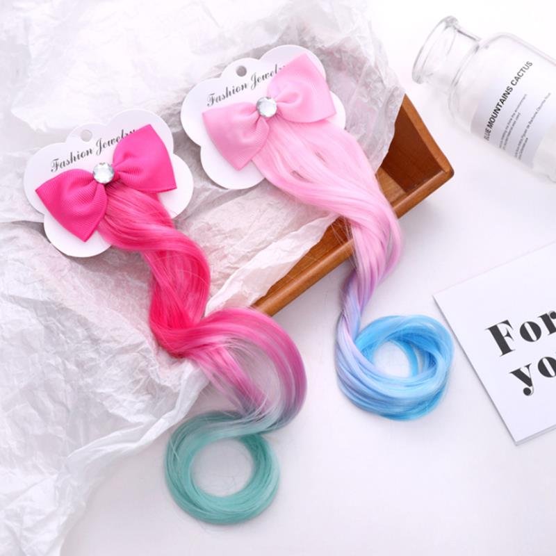 Child Bow Crystal Elastic Hair Band Rubber Band Hair Accesso-图2