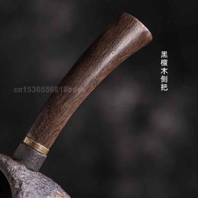 Black sandalwood side handle gongdao cup handmade rough - 图3