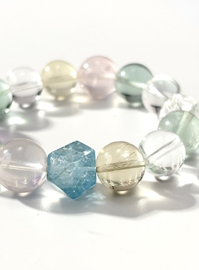 zeroline天然蓝托帕石多宝手串女