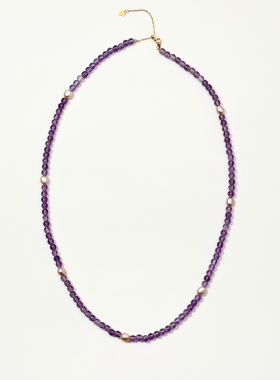 zeroline巴西紫水晶项链女珍珠