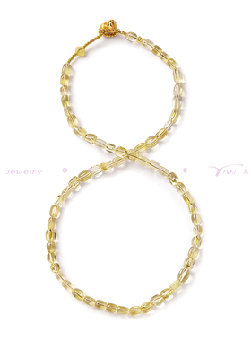 Zeroline黄水晶椭圆葫芦扣项链情人节生日礼物送闺蜜女生手链