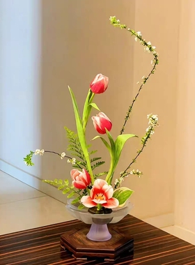好高级的莲花插花摆件