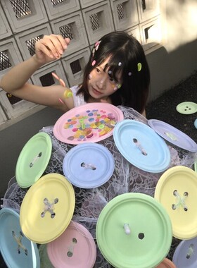 纽扣少女多巴胺ins风摆件