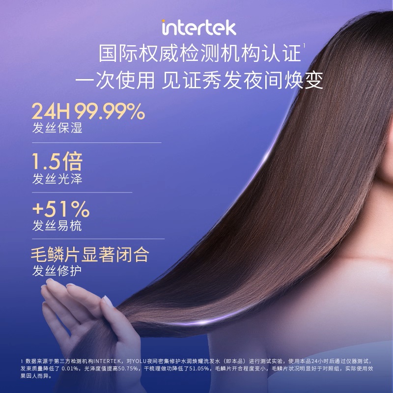 YOLU晚安夜间密集修护受损防摩擦护发滋养水润焕耀洗发水护发素 - 图3