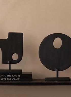 简约现代几何抽象摆件组合样板房售楼处客厅书房软装饰品展厅摆设