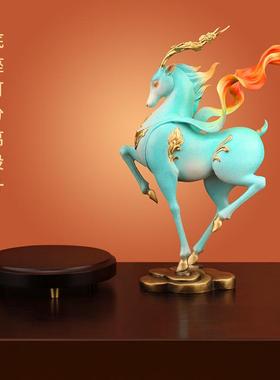 吉善缘《一路有财》铜鹿摆件 招财福鹿家居客厅电视柜装饰品0904