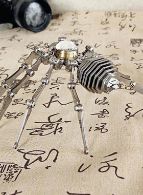 创意手工制作手脚可折叠金属工艺品朋克蜘蛛时钟SMG朋克蜘蛛时钟