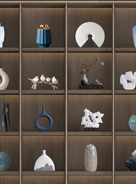 。新中式摆件书房茶室博古架家居装饰品创意客厅酒柜玄关样板间摆