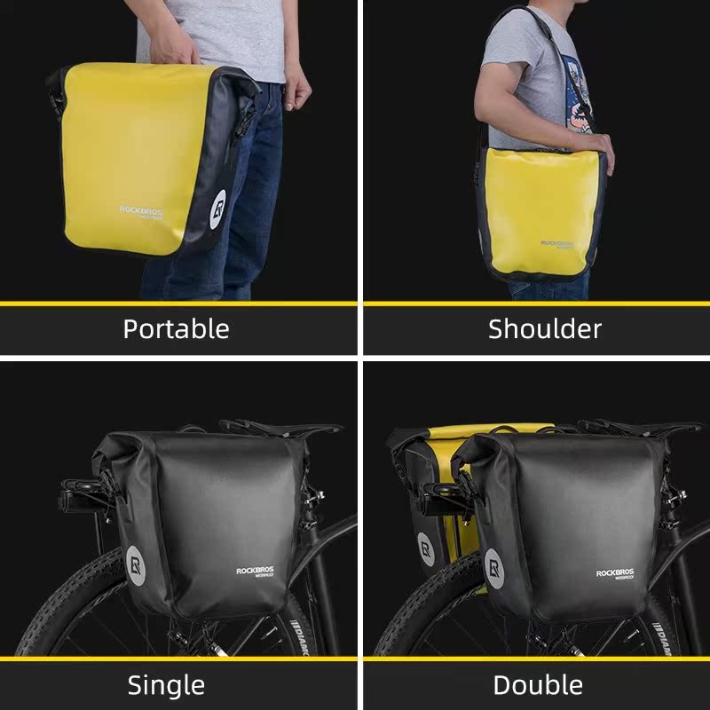 Bicycle Bag Waterproof 10-18L Portable Bike Bag Pannier Rear - 图2