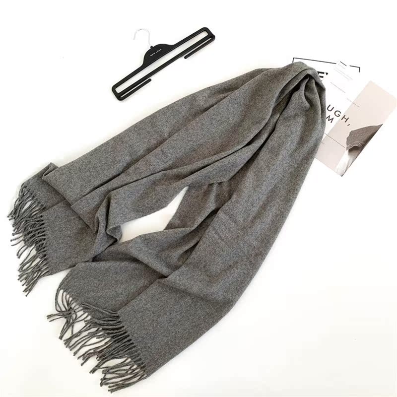 winter warm pure color wool cashmere scarf men women scarves - 图1