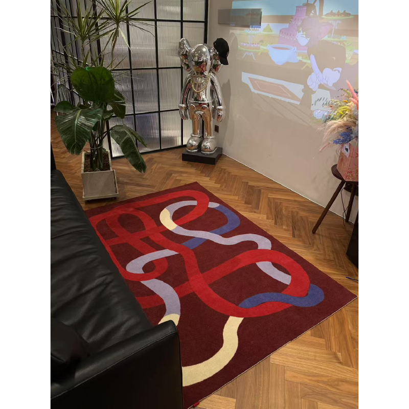 午观『吾观荣事』床边毯卧室客厅羊毛毯轻奢高级感结婚床尾红地毯,淘宝优惠券,粉丝福利购,淘宝优惠卷